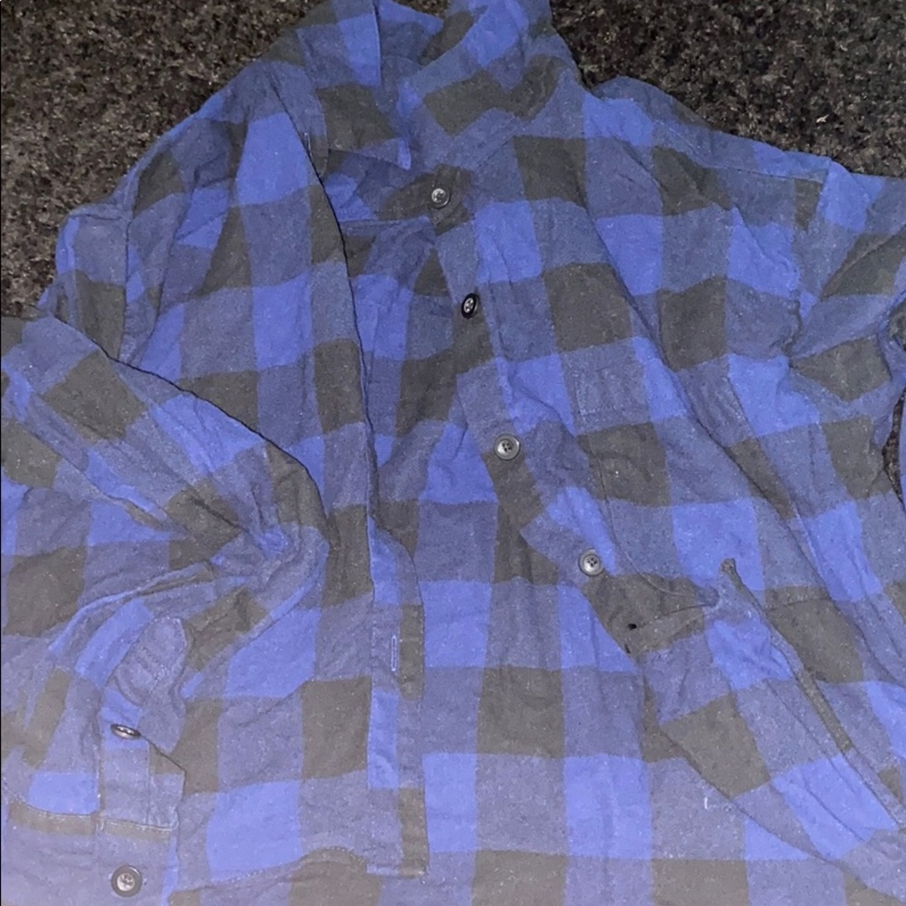 Blue and black flannel